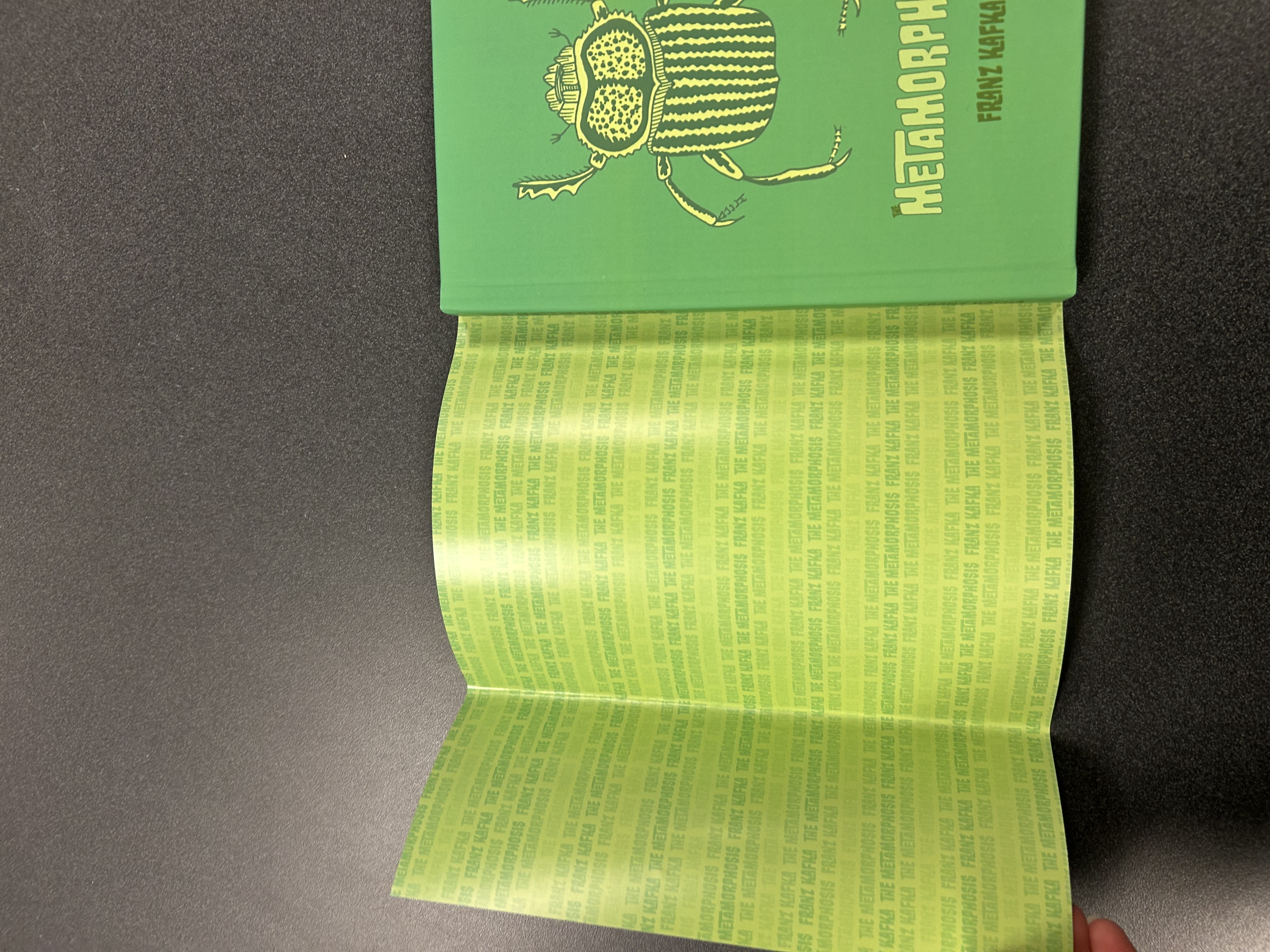 Double-sided green printed dust jacket