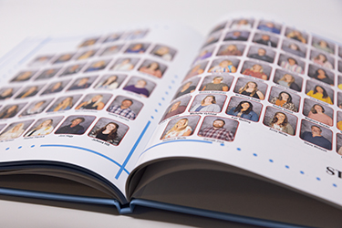 Yearbook printing book laying open